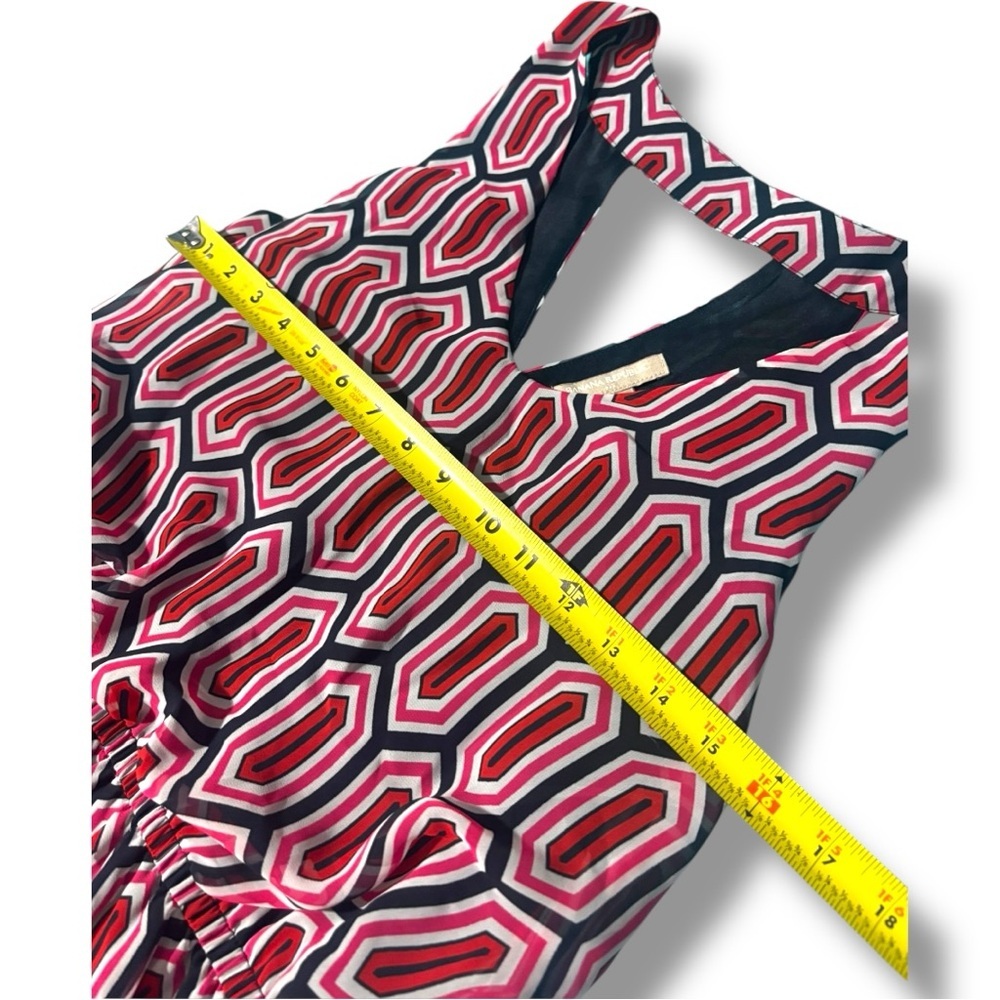 Banana Republic Red/White/Black Geometric Pattern Cutout Sleeveless Maxi Dress - Picture 11 of 16